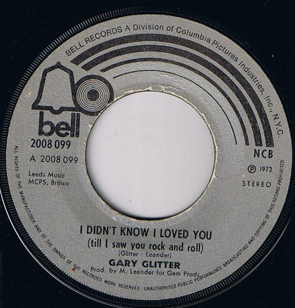 Gary Glitter - I Didn't Know I Loved You Vinyl Singles Vinyl Zeer Goed / Hoesje Goed "VINYLSINGLES.NL"