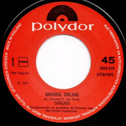 Sangria - Omhoog Omlaag 11795 Vinyl Singles Vinyl Goed / Hoes Goed