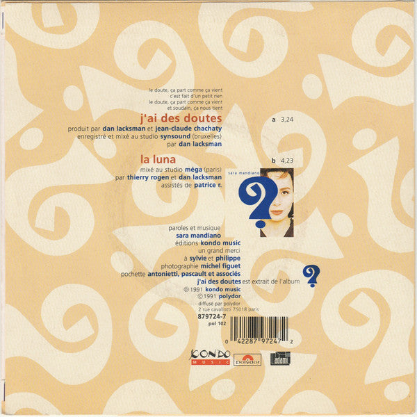 Sara Mandiano - J'ai Des Doutes 15196 Vinyl Singles Vinyl Goed / Hoes Goed