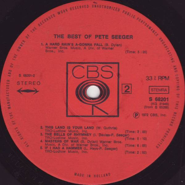 Pete Seeger - The Best Of Pete Seeger (LP) 49294 Vinyl LP Dubbel Vinyl Goed / Hoes Goed