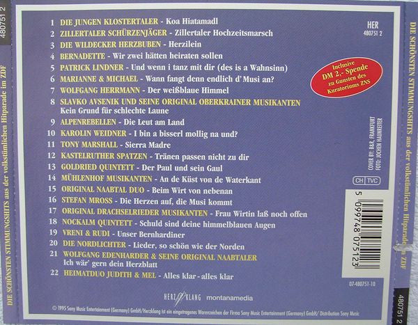 Various - Die Schönsten Stimmungshits Aus Der Volkstümlichen Hitparade Im ZDF (CD) Compact Disc Vinyl Goed / Hoes Goed