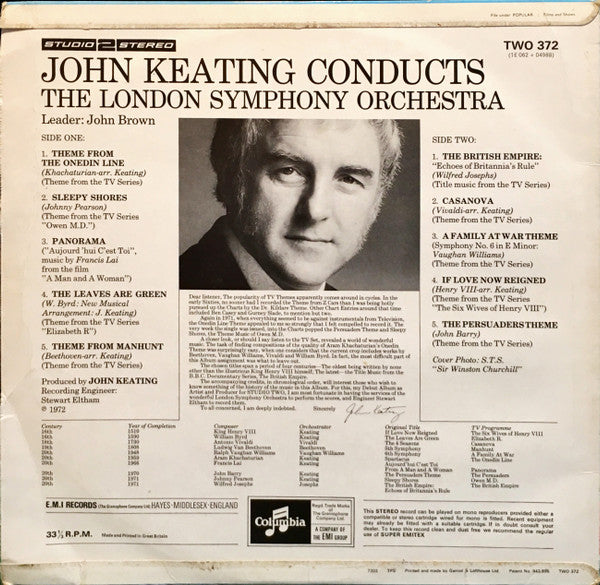 John Keating - John Keating Conducts The London Symphony Orchestra (LP) 50120 Vinyl LP Vinyl Goed / Hoes Goed