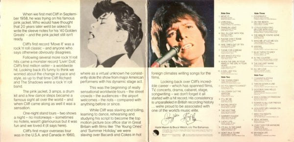 Cliff Richard - 40 Golden Greats (LP) Vinyl LP Dubbel Vinyl Zeer Goed / Hoesje Goed "VINYLSINGLES.NL"