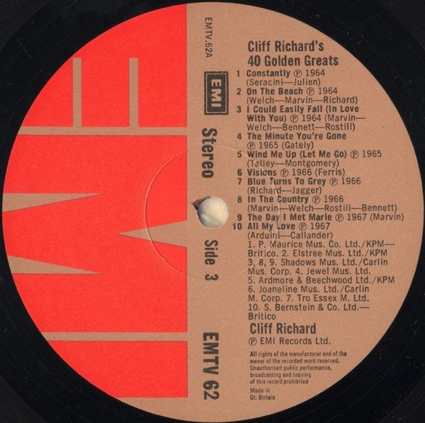 Cliff Richard – 40 Golden Greats (LP) 48900