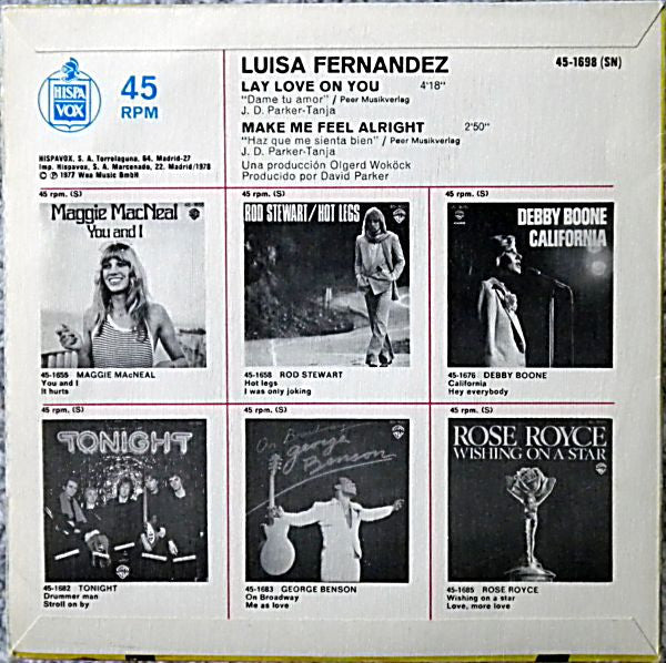 Luisa Fernandez - Lay Love On You 17843 Vinyl Singles Vinyl Goed / Hoes Goed
