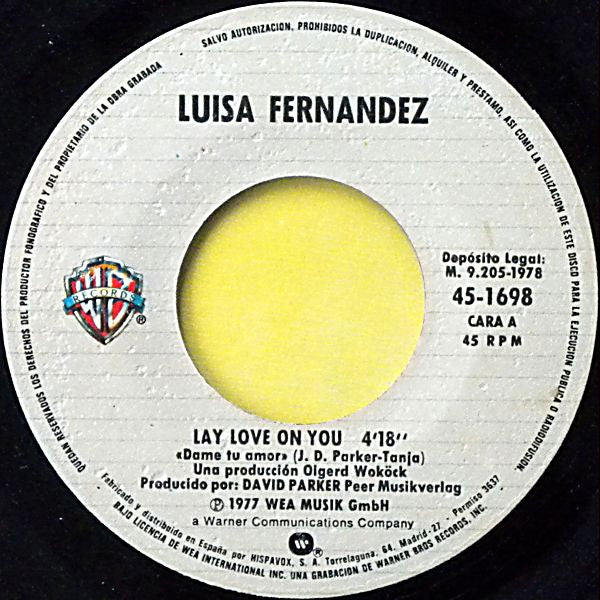 Luisa Fernandez - Lay Love On You 17843 Vinyl Singles Vinyl Goed / Hoes Goed
