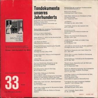 Various - Tondokumente Unseres Jahrhunderts 15150 Vinyl Singles Vinyl Goed / Hoes Goed
