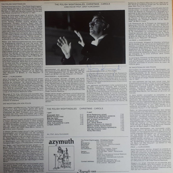 Polish Nightingales Dir. By Prof. Jerzy Kurczewski - Christmas - Carols (LP) 49425 Vinyl LP Vinyl Goed / Hoes Goed