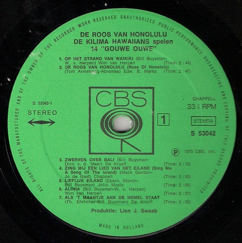 Kilima Hawaiians – The Rose Of Honolulu (LP) 46125