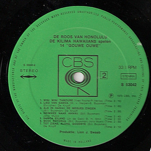 Kilima Hawaiians – The Rose Of Honolulu (LP) 43258