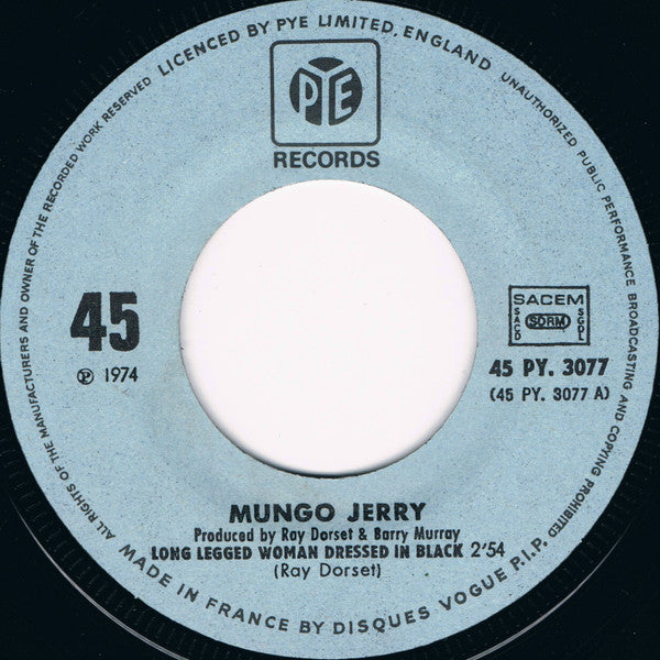 Mungo Jerry - Long Legged Woman Dressed In Black 30020 Vinyl Singles Vinyl Goed / Hoes Goed