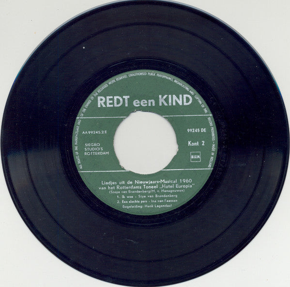 Rotterdams Toneel - Redt Een Kind 18581 Vinyl Singles Vinyl Goed / Hoes Goed