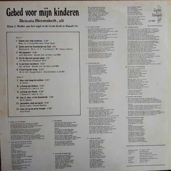 Reinata Heemskerk - Gebed Voor Mijn Kinderen (LP) 52312 Vinyl LP Vinyl Goed / Hoes Goed