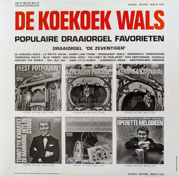 Draaiorgel Zeventiger - Koekoek Wals (LP) Vinyl LP Vinyl Zeer Goed / Hoesje Goed "VINYLSINGLES.NL"
