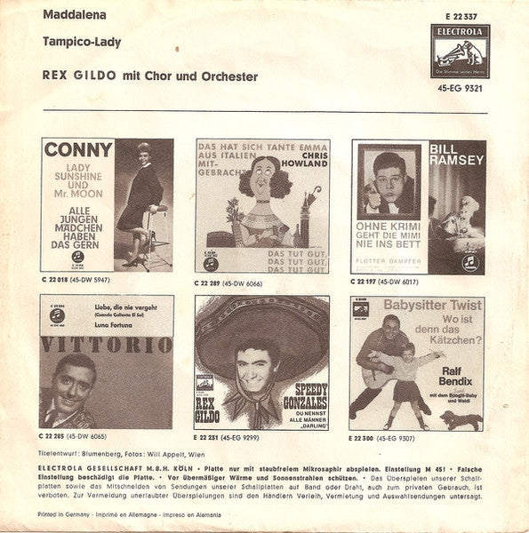 Rex Gildo - Maddalena 37006 Vinyl Singles Vinyl Goed / Hoes Goed