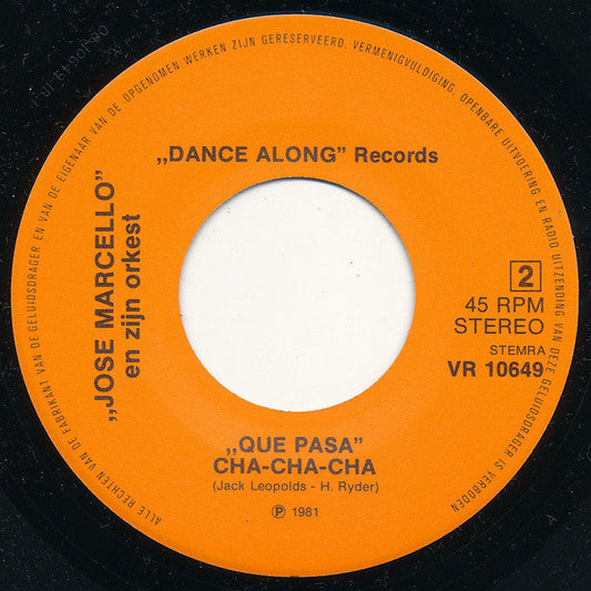 Jose Marcello Orchestra - Dansen Moet Je Doen 15900 Vinyl Singles Vinyl Goed / Hoes Generic