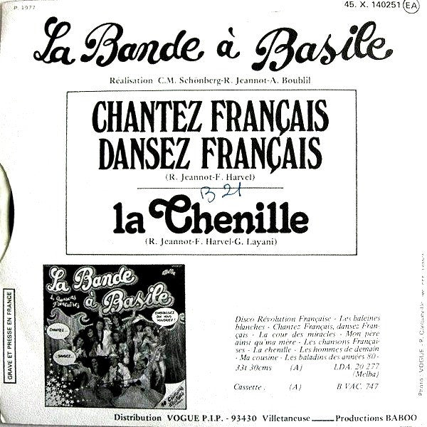 La Bande A Basile - Chantez Français, Dansez Français 32847 Vinyl Singles Vinyl Goed / Hoes Goed