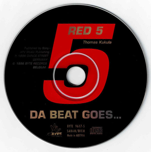 Red 5 - Da Beat Goes... (CD) 70723 Compact Disc Single Goede Staat