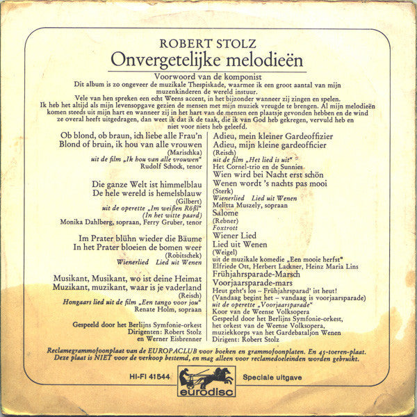 Robert Stolz - Unvergessliche Melodien 23655