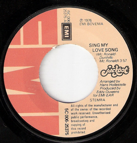 Jackpot - Sing My Love Song 36950 Vinyl Singles Vinyl Goed / Hoes Goed