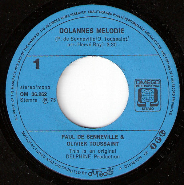Paul de Senneville & Olivier Toussaint - Dolannes Melodie 06416 Vinyl Singles Vinyl Goed / Hoes Generic