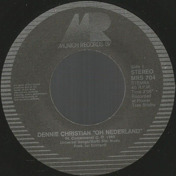 Dennie Christian - Oh Nederland Vinyl Singles Vinyl Goed / Hoes Goed