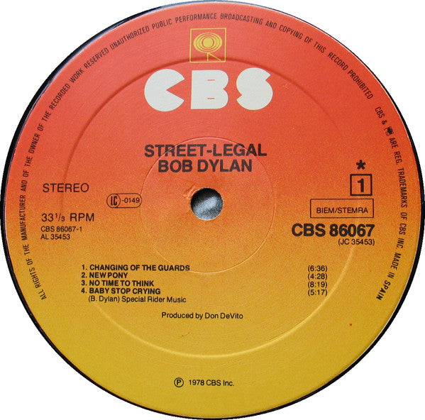 Bob Dylan – Street Legal (LP) 48589