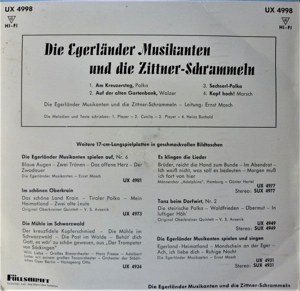 Original Egerländer Musikanten - Die Egerländer Musikanten Und Die Zittner-Schrammeln 33684 Vinyl Singles Vinyl Goed / Hoes Goed