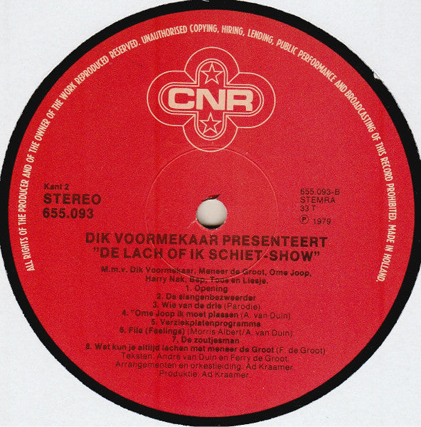 Dik Voormekaar - Presenteert... De Lach Of Ik Schiet-Show (LP) (B-Keus) Vinyl LP Vinyl (G) <br> Hoes (F) "VINYLSINGLES.NL"