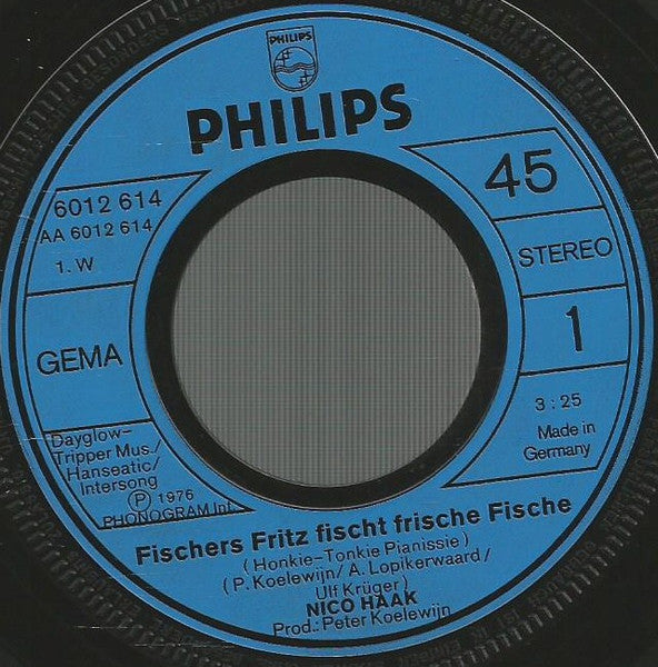 Nico Haak - Fischers Fritz Fischt Frische Fische 15280 Vinyl Singles Vinyl Goed / Hoes Goed