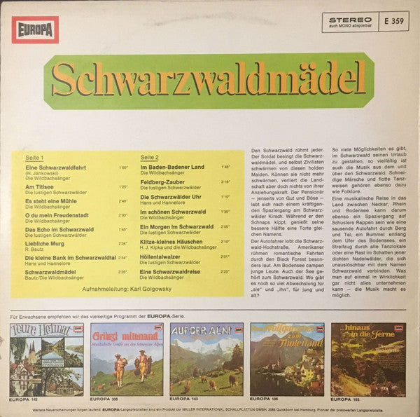 Various - Schwarzwaldmädel (LP) 41192 Vinyl LP Vinyl Goed / Hoes Goed
