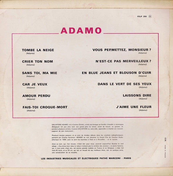 Adamo - Adamo (LP) 49649 Vinyl LP Vinyl Goed / Hoes Goed