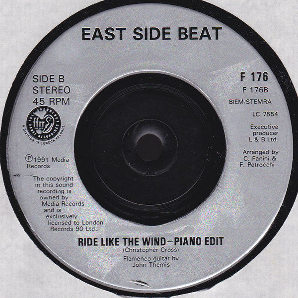 East Side Beat - Ride Like The Wind 12500 Vinyl Singles Vinyl Goed / Hoes Sticker