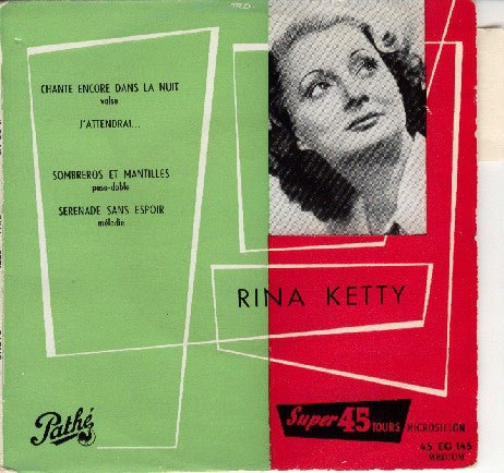 Rina Ketty - Chante Encore Dans La Nuit (Valse) 29223 Vinyl Singles EP Vinyl Goed / Hoes Goed
