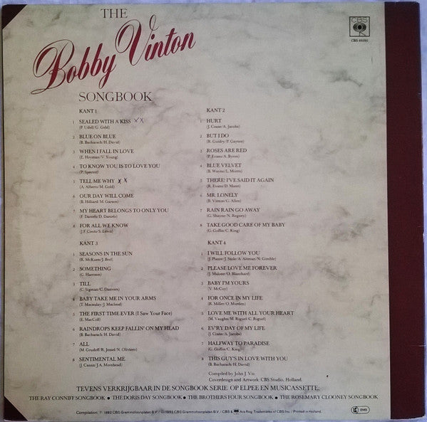 Bobby Vinton - The Bobby Vinton Songbook (LP) Vinyl LP Dubbel Vinyl Zeer Goed / Hoesje Goed "VINYLSINGLES.NL"