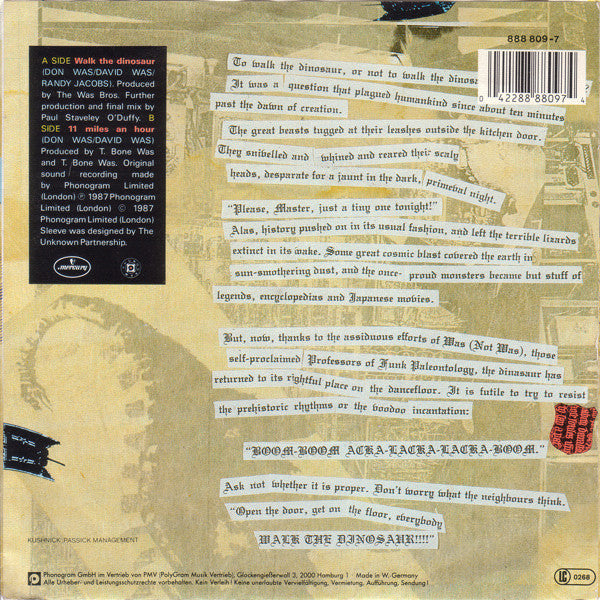 Was (Not Was) - Walk The Dinosaur 19056 Vinyl Singles Vinyl Goed / Hoes Goed