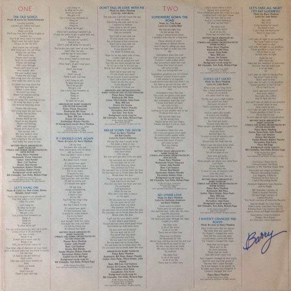 Barry Manilow - If I Should Love Again (LP) Vinyl LP Vinyl Zeer Goed / Hoesje Goed "VINYLSINGLES.NL"