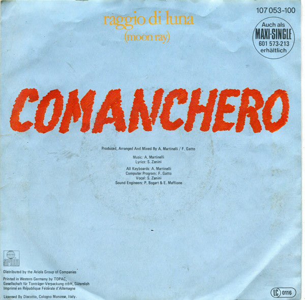 Raggio Di Luna (Moon Ray) - Comanchero 28807 Vinyl Singles Vinyl Goed / Hoes Goed