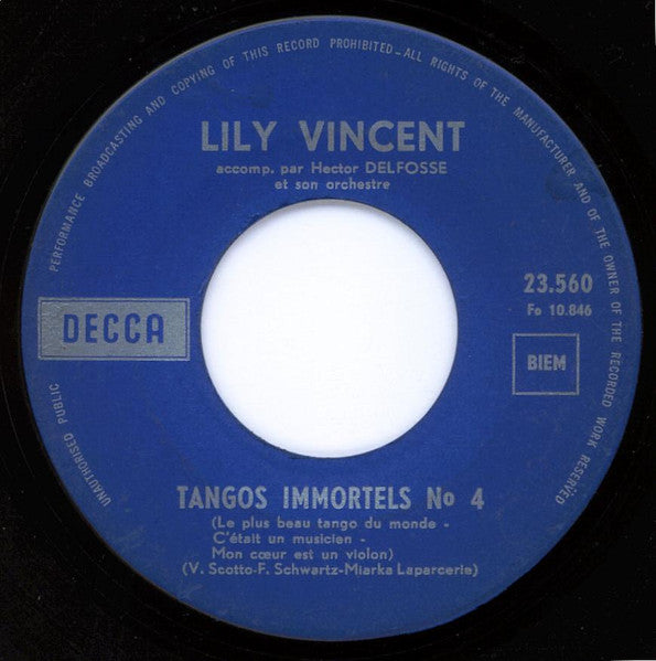 Lily Vincent – Tangos Immortels Volume 2 N°3 / Tangos Immortels N°4 15427