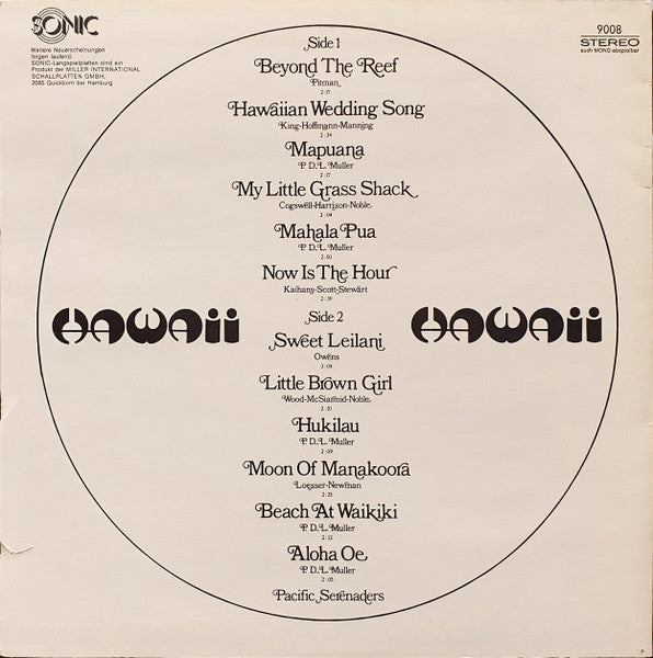 Pacific Serenaders - Hawaii Hawaii (LP) 50231 Vinyl LP Vinyl Goed / Hoes Goed