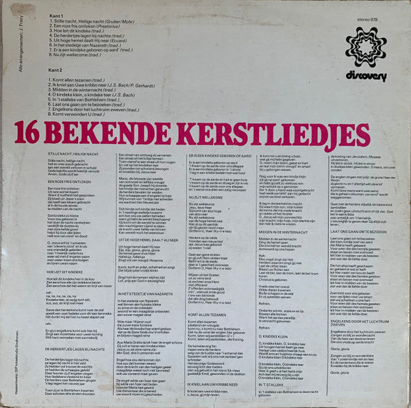 Kinderkoor De Chicklets - 16 Bekende Kerstliedjes (LP) 50463 Vinyl LP Vinyl Goed / Hoes Goed