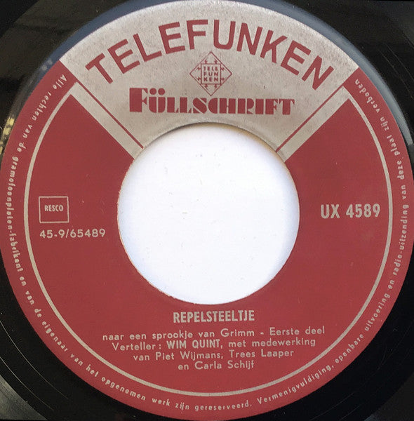 Wim Quint - Repelsteeltje 39969 Vinyl Singles Vinyl Goed / Hoes Goed