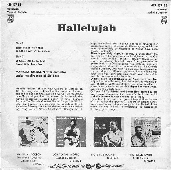 Mahalia Jackson - Hallelujah 32816 Vinyl Singles Vinyl Goed / Hoes Goed