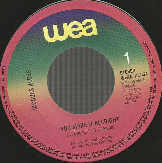Jacques Kloes & Patricia Paay - You Make It Alricht 39269 Vinyl Singles Vinyl Goed / Hoes Goed