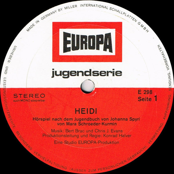 Johanna Spyri - Heidi (LP) 40863