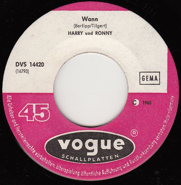 Harry Und Ronny - Die Schande Unserer Familie Vinyl Singles Vinyl Zeer Goed / Hoesje Generic "VINYLSINGLES.NL"