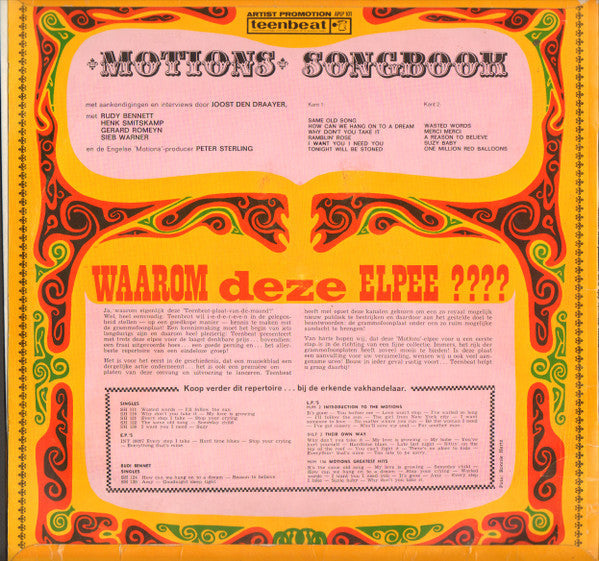 Motions - Motions Songbook (LP) 45309 Vinyl LP Vinyl Goed / Hoes Goed