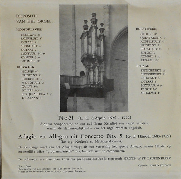 George Stam - Rondom Het Rotterdamse Laurensorgel 30635 Vinyl Singles Vinyl Goed / Hoes Goed