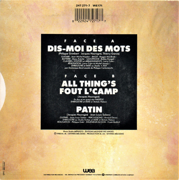 Jacques Haurogné - Dis-Moi Des Mots 30742 Vinyl Singles Vinyl Goed / Hoes Goed