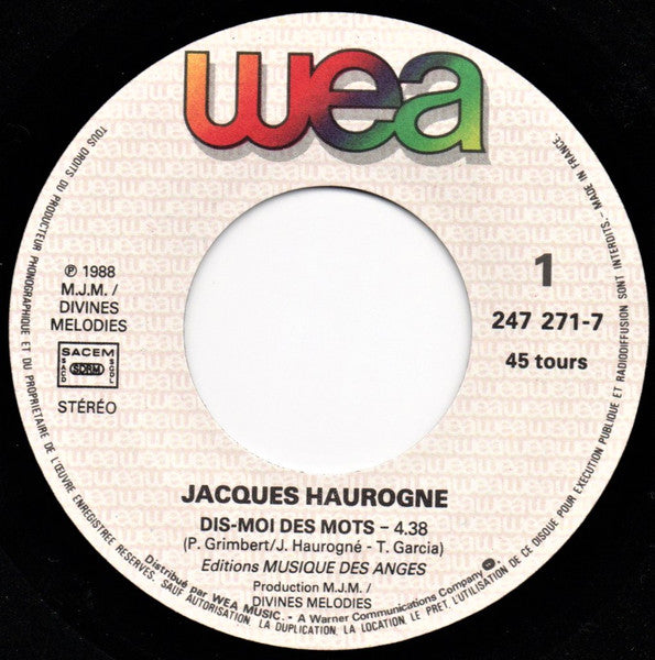 Jacques Haurogné - Dis-Moi Des Mots 30742 Vinyl Singles Vinyl Goed / Hoes Goed